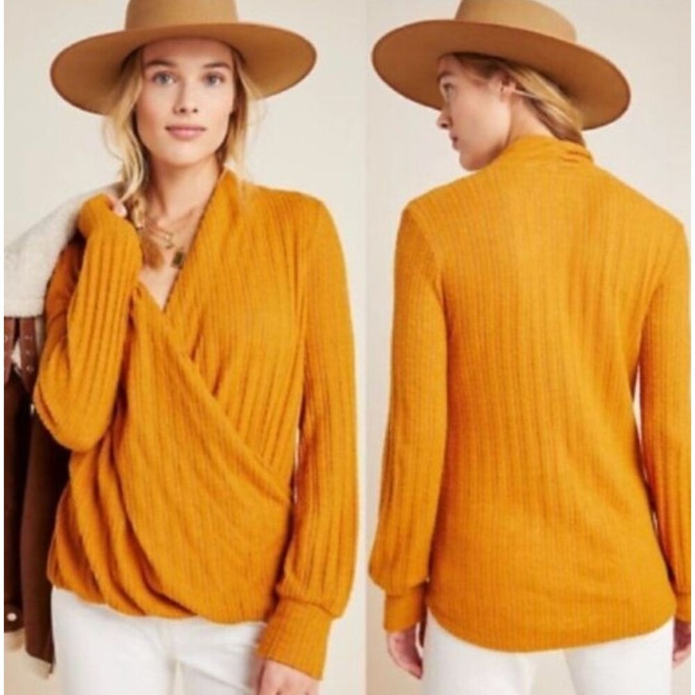 Anthropologie Maeve Rafela Hacci Surplice Wrap Sweater Size S